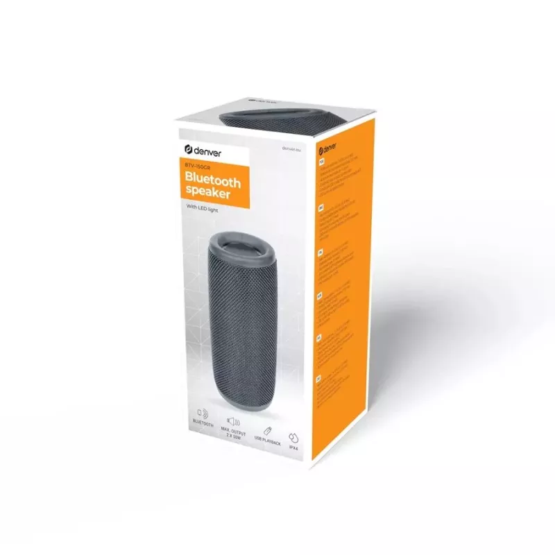 BT-kaiutin Denver BTV-150GR 1200 mAh harmaa