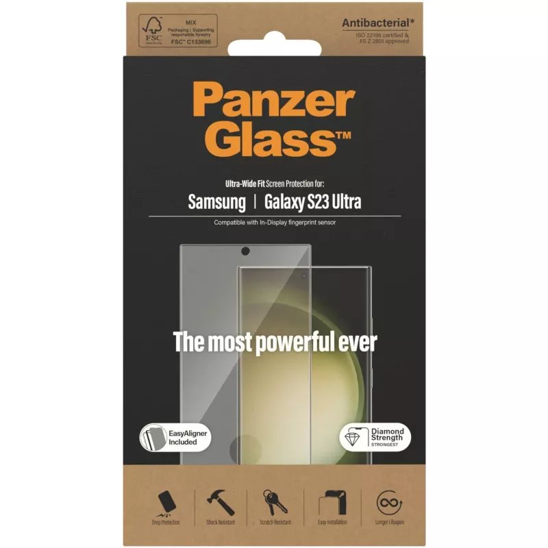 PanzerGlass Ultra-Wide Fit Sam S23 Ultra S918 näytönsuoja 7317 asennustyökalulla