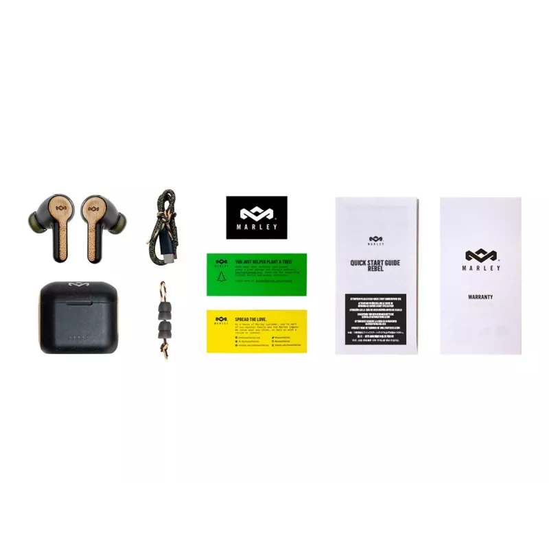 Marley Rebel True Earbuds sisäänrakennettu mikrofoni, In-Ear, langaton, Signature musta