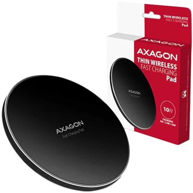 AXAGON WDC-P10T ohut langaton pikalatausalusta, Qi 5/7,5/10 W, Micro-USB