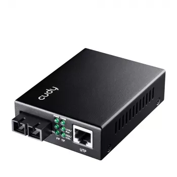 Cudy MC100SA-20 verkkomediakonvertteri 100 Mbit/s 1310 nm yksimuoto musta
