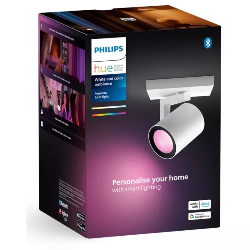 Philips Hue White&Col. Amb. Argenta Spot 1 kpl valkoinen 1x4.2W