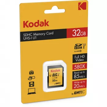 Kodak – flash-muistikortti – 32 GB – UHS-I U1 / Class10 – 580x – SDHC UHS-I (EKMSD32GHC10K)