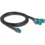 DeLOCK 90118 koaksiaalikaapeli 1 m Mini FAKRA Z 4 x FAKRA Z musta - sininen (90118)