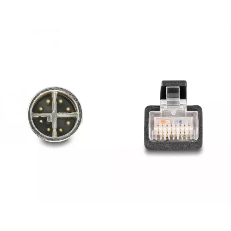 DeLOCK 60077 kaapelisovitin M12 RJ-45 musta - turkoosi (60077)