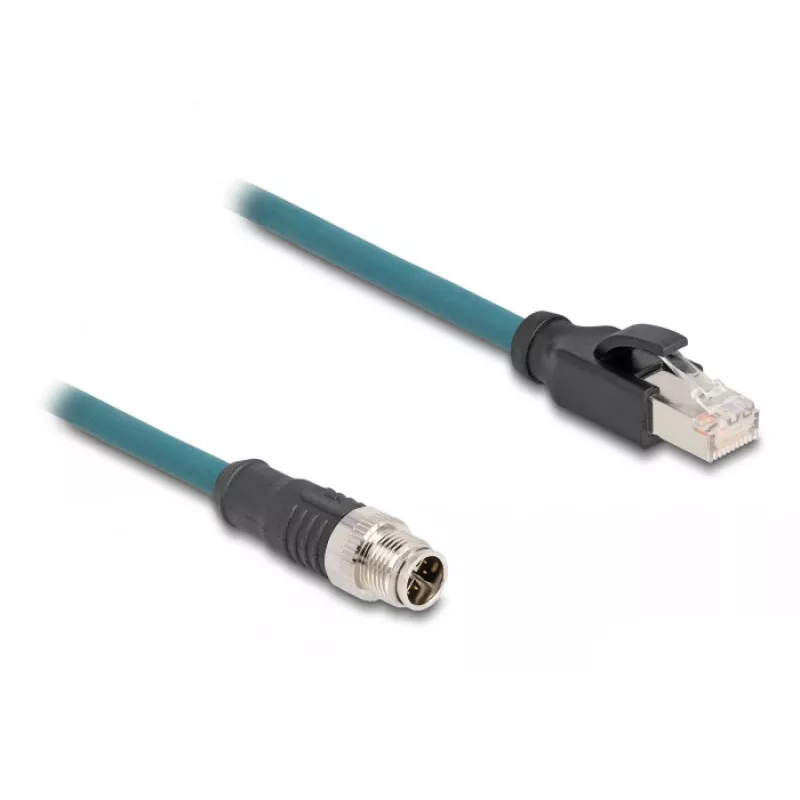 DeLOCK 60077 kaapelisovitin M12 RJ-45 musta - turkoosi (60077)