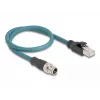 DeLOCK 60077 kaapelisovitin M12 RJ-45 musta - turkoosi (60077)