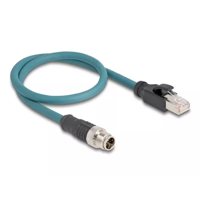 DeLOCK 60077 kaapelisovitin M12 RJ-45 musta - turkoosi (60077)