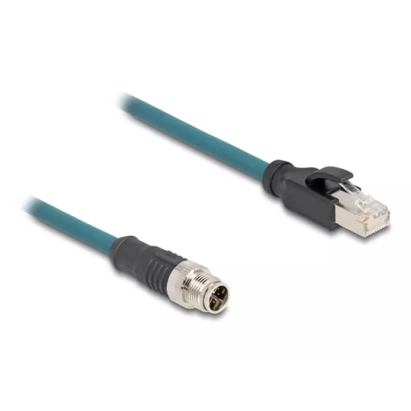 DeLOCK 60077 kaapelisovitin M12 RJ-45 musta - turkoosi (60077)