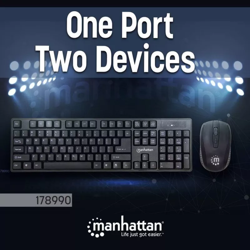 Manhattan 178990 langaton näppäimistö- ja hiirisarja, musta