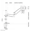 Newstar litteä näyttöpöytäteline (CLAMP/GROMMET) 10-30 Silver