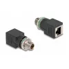 Delock M12-adapteri X-koodattu 8-pin pistoke RJ45-liittimeen suora