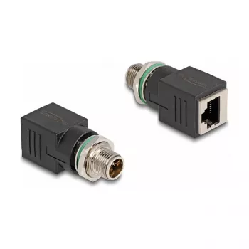 Delock M12-adapteri X-koodattu 8-pin pistoke RJ45-liittimeen suora