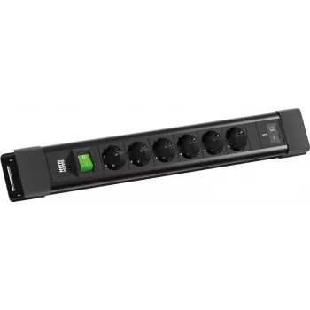 BACHMANN CONNECTUS 6xCEE7/3 1x kytkin, 1xUSB C/C 65W L=2,0m CEE7/7 musta (BM0022777)