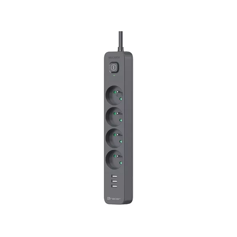 Tracer 47685 Power Line+ 5 m (4 pistorasiaa + 3x USB A)