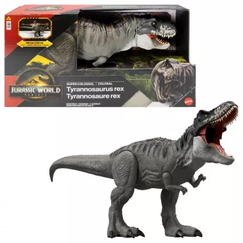 Jurassic World Rebirth Super Colossal Tyrannosaurus Rex -toimintahahmo, T-Rex dinosaurusten elokuvalelu