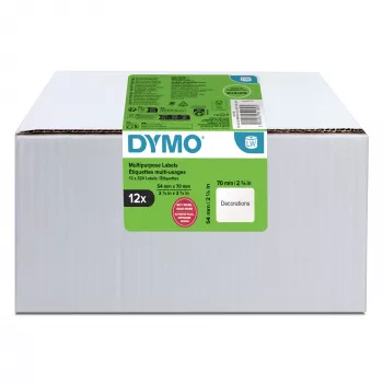 DYMO Authentic LabelWriter yleismerkit | 54 mm x 70 mm | itseliimautuva | 12 rullaa, joissa 320 Easy-Peel-tarraa (3 840 kpl) | LabelWriter-tarratulostimille | Valmistettu Euroopassa