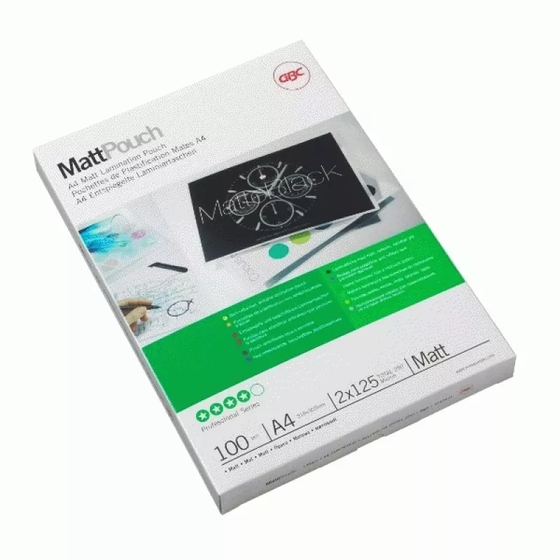 GBC laminointikalvo A4 matta 100 mikronia, matta, A4, 216 mm, 0,2 mm, 303 mm, 100 kpl
