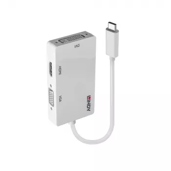 Lindy USB Type-C -kolminäyttömuunnin, 3840 x 2160 pikseliä