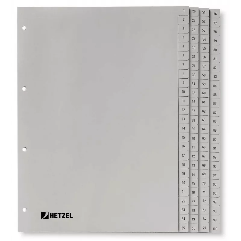 Rexel PP-välilehdet, harmaa, numeerinen, numeerinen välilehtirekisteri, polypropeeni (PP), harmaa, A4, 226 mm, 297 mm