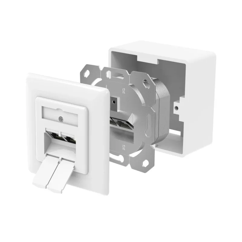 Hama 00300029 verkkopistorasia 2 x RJ-45 valkoinen