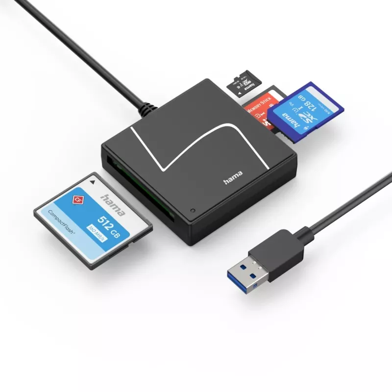 Hama 00200148 kortinlukija USB 3.2 Gen 1 (3.1 Gen 1) Type-A/Type-C musta