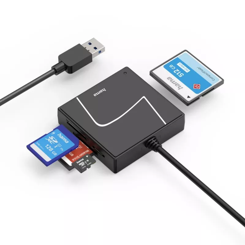 Hama 00200148 kortinlukija USB 3.2 Gen 1 (3.1 Gen 1) Type-A/Type-C musta