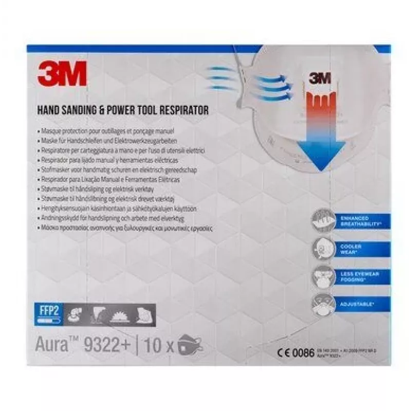 3M 9322PRO10 pölynaamari 10 kpl kori FFP2