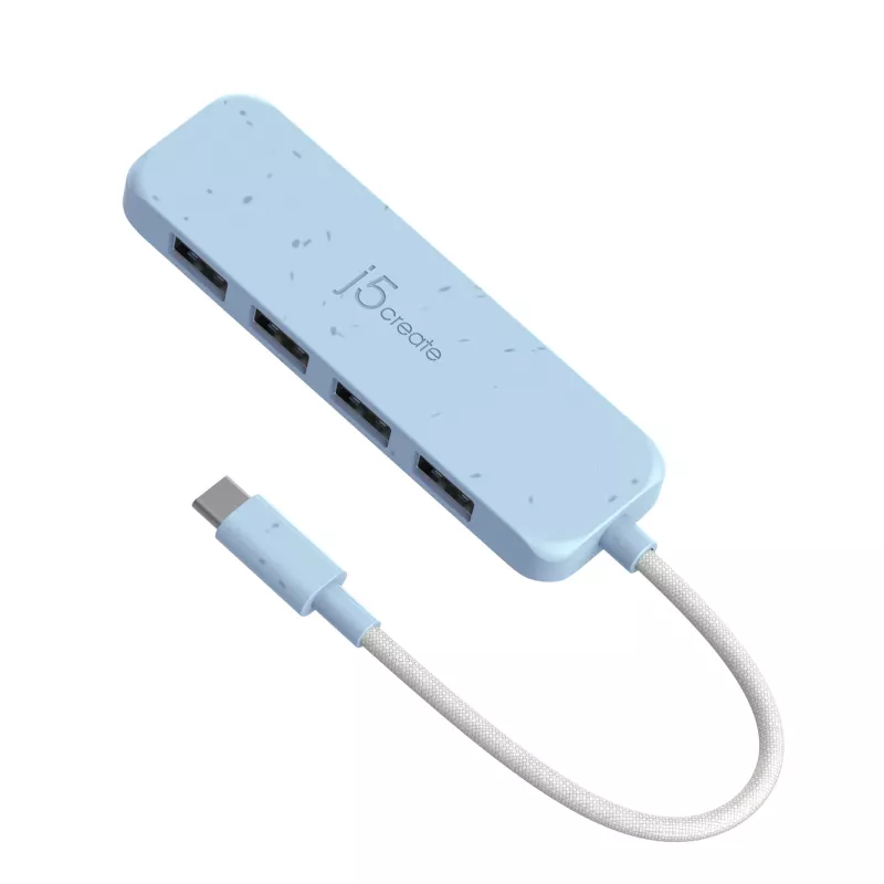 j5create ympäristöystävällinen USB-C–4-porttinen Type-A Gen 2 -keskitin
