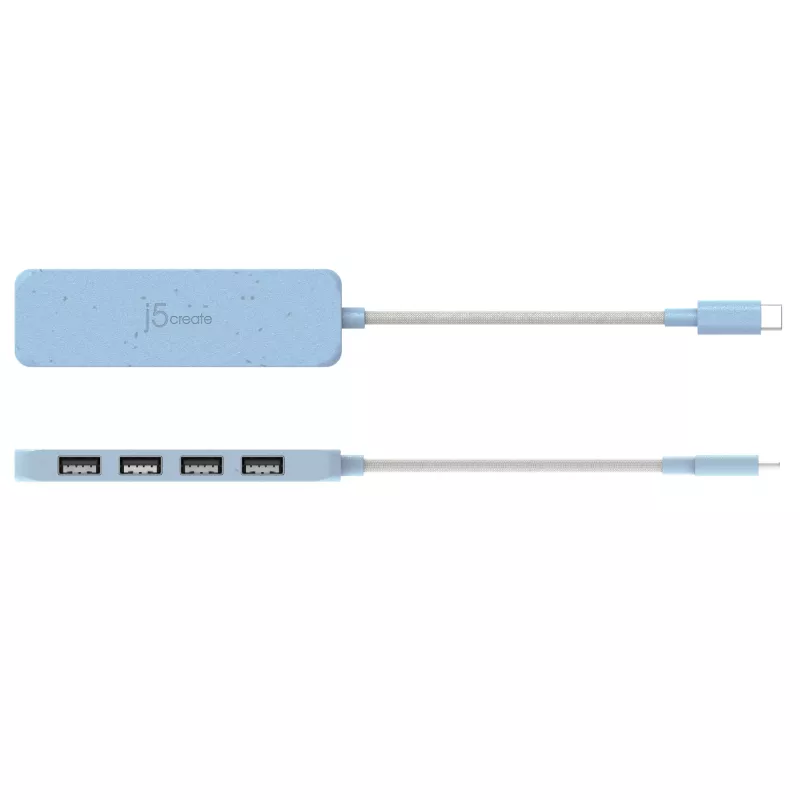 j5create ympäristöystävällinen USB-C–4-porttinen Type-A Gen 2 -keskitin