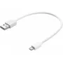 Sandberg MicroUSB sync/latauskaapeli 0,2 m, 0,2 m, USB A, Micro-USB B, USB 2.0, valkoinen