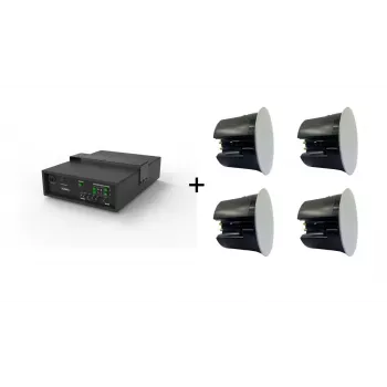 Vivolink Audiopack subwoofer 6.5 + 4 x Premium 40W upotettavaa kattokaiutinta (rajoitettu bundle-tarjous) musta johdollinen 110 W