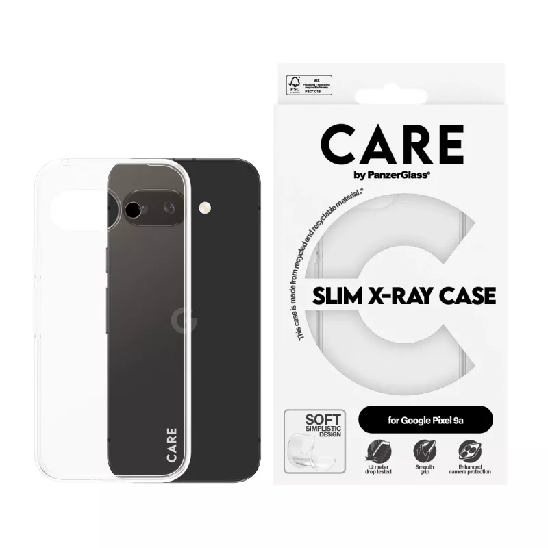 PanzerGlass CARE™ by ® X-Ray kotelo Google Pixel 9a, kansi, Google, Google - New Pixel 8a 5G, läpinäkyvä