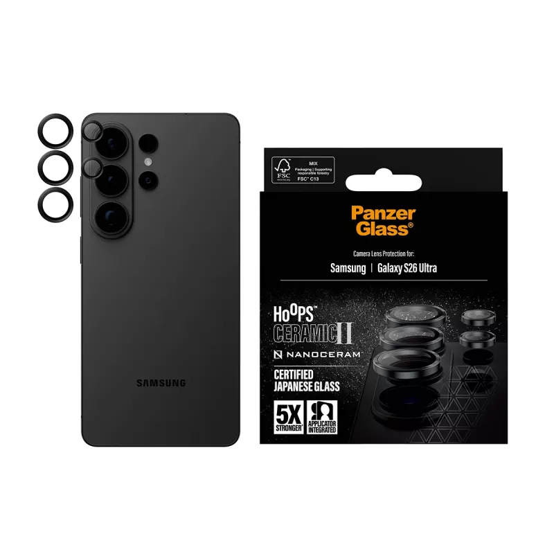 PanzerGlass ® Hoops® Ceramic II kameraobjektiivin suojus Samsung Galaxy S26 Ultra
