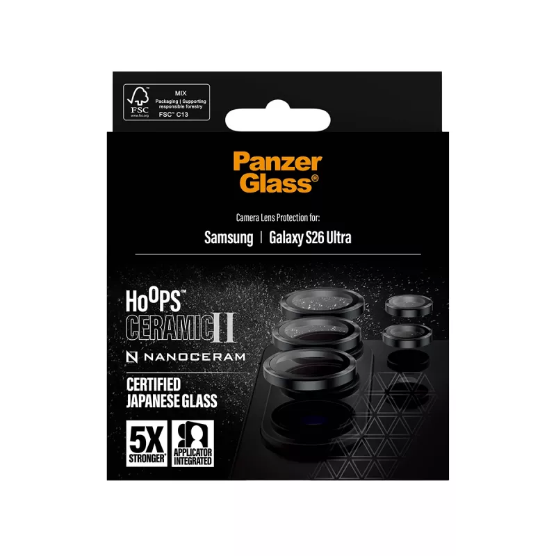 PanzerGlass ® Hoops® Ceramic II kameraobjektiivin suojus Samsung Galaxy S26 Ultra