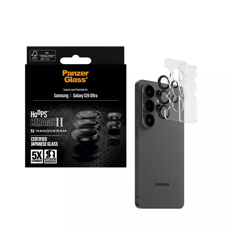 PanzerGlass ® Hoops® Ceramic II kameraobjektiivin suojus Samsung Galaxy S26 Ultra