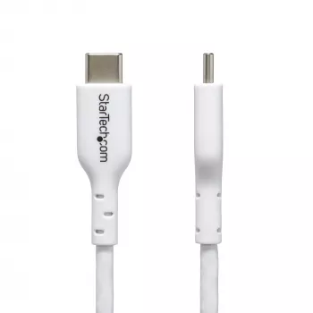 StarTech.com 1 m (3,3 ft) valkoinen USB-C-latauskaapeli 2 kpl:n pakkaus, USB-C-kaapeli, USB 2.0 Type-C kannettavan tietokoneen latauskaapeli, 60 W 3 A Power Delivery, TPE-päällyste, USB-C-tiedonsiirtokaapeli, M/M