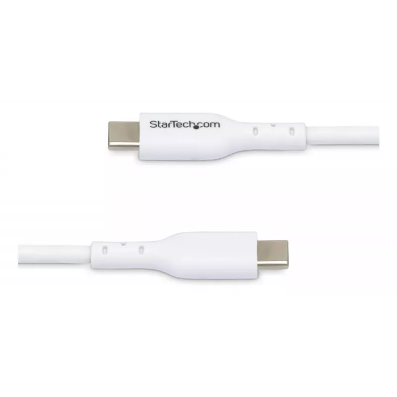 StarTech.com 1 m (3,3 ft) valkoinen USB-C-latauskaapeli 2 kpl:n pakkaus, USB-C-kaapeli, USB 2.0 Type-C kannettavan tietokoneen latauskaapeli, 60 W 3 A Power Delivery, TPE-päällyste, USB-C-tiedonsiirtokaapeli, M/M