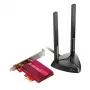 TP-Link AX3000 Wi-Fi 6 Bluetooth 5.0 PCIe-adapteri, sisäinen, langaton, PCI Express, WLAN / Bluetooth, 2402 Mbit/s, musta, punainen
