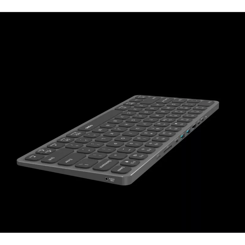 Rapoo UCK-6001 erittäin ohut näppäimistö 8-in-1 USB-C-monitoimisovittimella, QWERTZ
