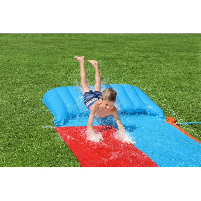Bestway H2OGO! kaksinkertainen vesiliukumäki Tsunami Splash -rampilla 4,88 m