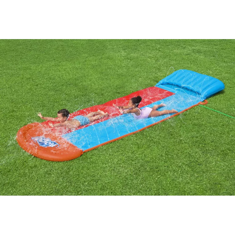Bestway H2OGO! kaksinkertainen vesiliukumäki Tsunami Splash -rampilla 4,88 m
