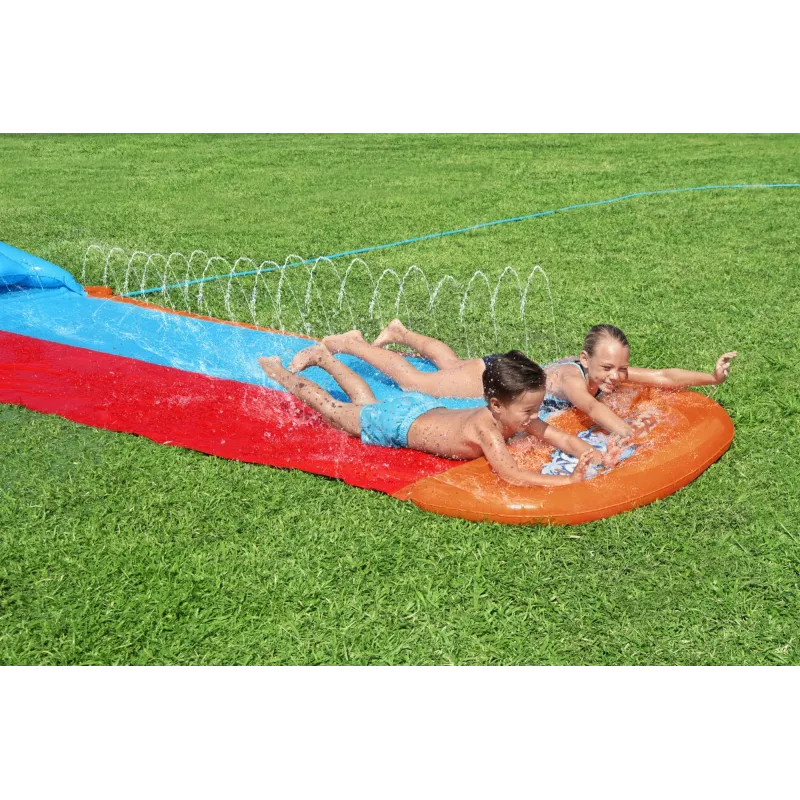 Bestway H2OGO! kaksinkertainen vesiliukumäki Tsunami Splash -rampilla 4,88 m