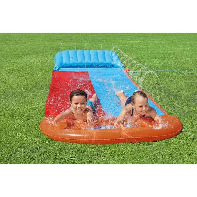 Bestway H2OGO! kaksinkertainen vesiliukumäki Tsunami Splash -rampilla 4,88 m