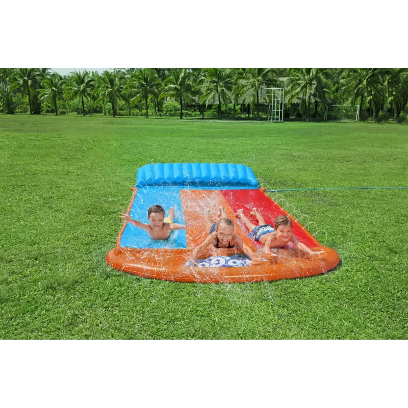 Bestway H2OGO! kolminkertainen liukumäki Tsunami Splash -rampilla 4,88 m