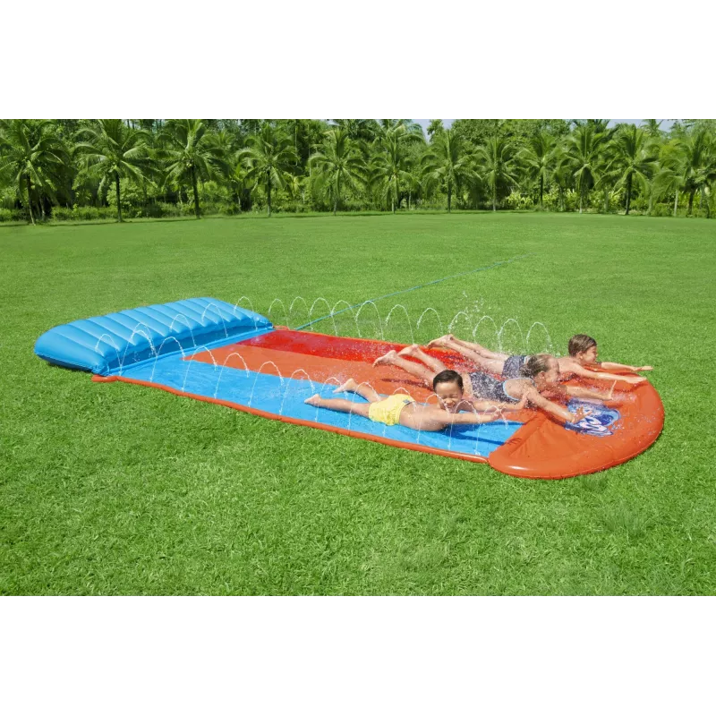 Bestway H2OGO! kolminkertainen liukumäki Tsunami Splash -rampilla 4,88 m