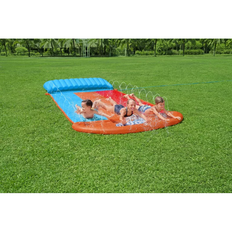 Bestway H2OGO! kolminkertainen liukumäki Tsunami Splash -rampilla 4,88 m