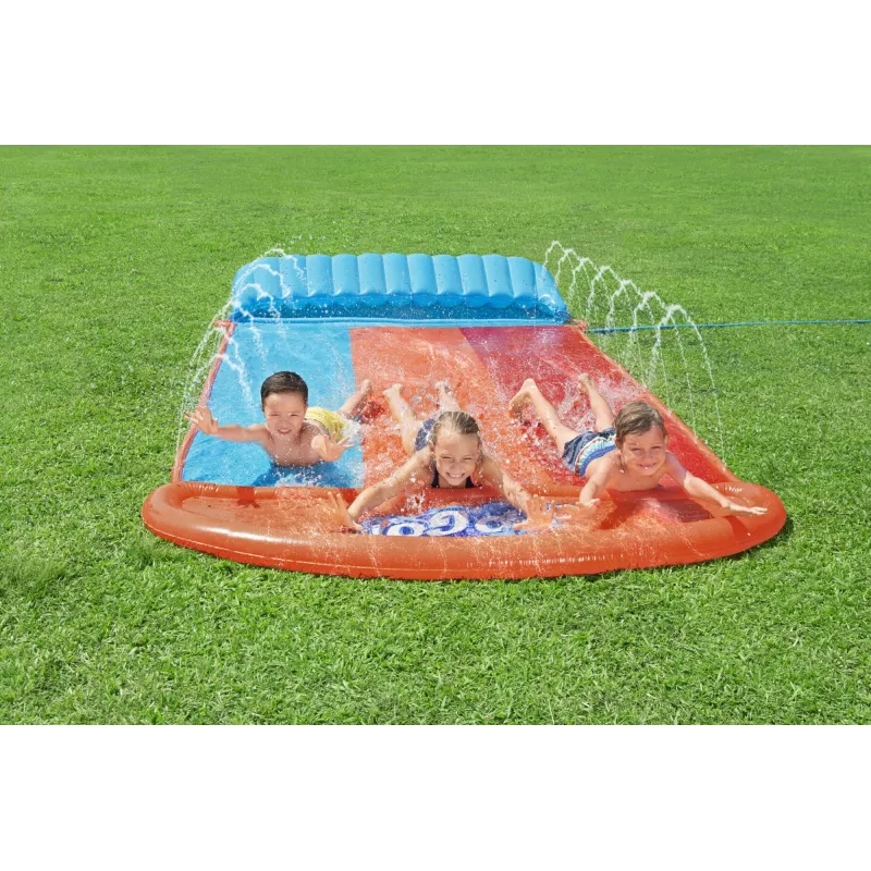 Bestway H2OGO! kolminkertainen liukumäki Tsunami Splash -rampilla 4,88 m