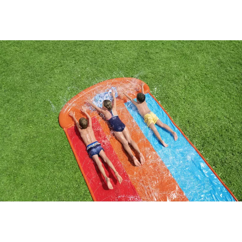 Bestway H2OGO! kolminkertainen liukumäki Tsunami Splash -rampilla 4,88 m