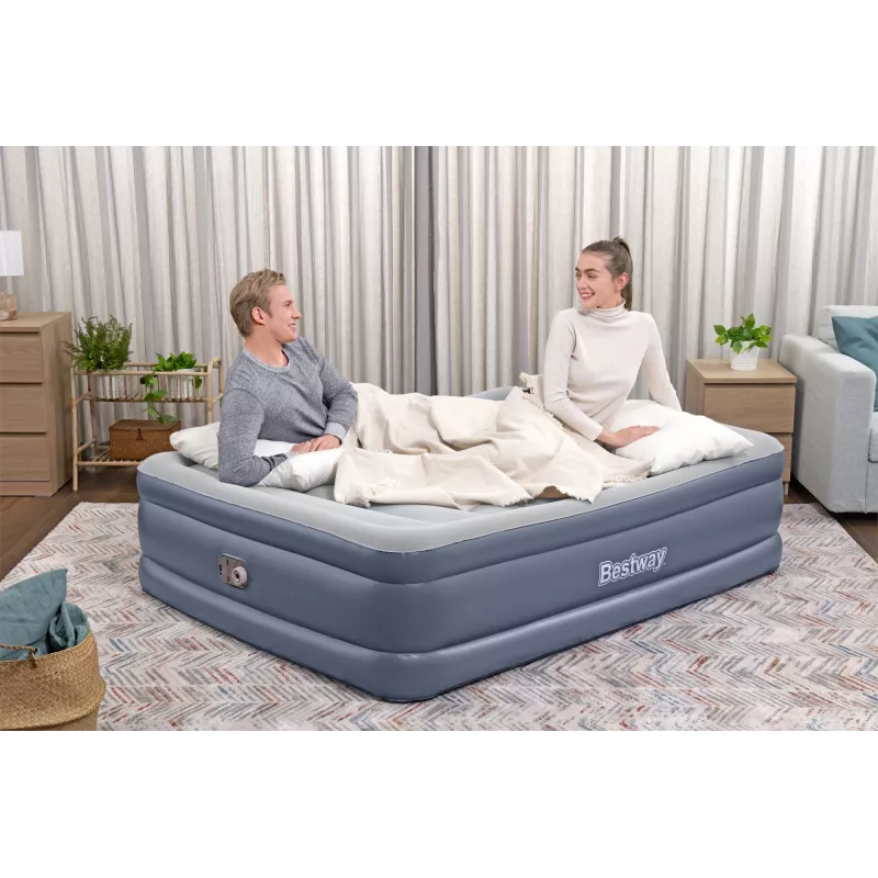 Bestway Tritech ilmapatja Queen integroidulla AC-pumpulla ja antimikrobisella pinnoitteella 2,03 m x 1,52 m x 51 cm